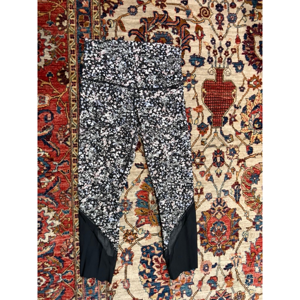Lululemon Wunder Under Crop II 6 Floral Spritz Roll Down Scallop Luxtreme